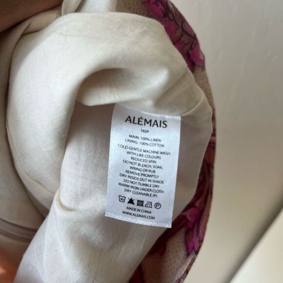 ALEMAIS Shorts Linen Floral Print Purple Shorts Size US 4 - Picture 7 of 10